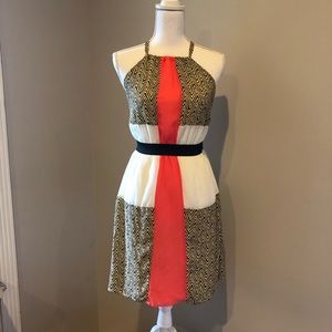 ANTHROPOLOGIE fun cute dress open back halter neck